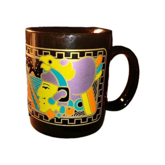 Other - Vtg Kamora Coffee Cup Liqueur Egyptian Collect. Made In Taiwan blk gld Collector